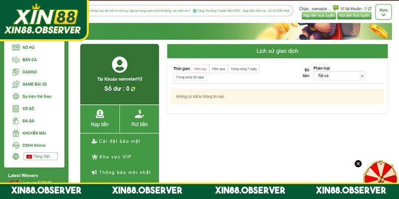 Rút tiền tại Xin88 diễn ra rất nhanh và bảo mật tối ưu toàn diện